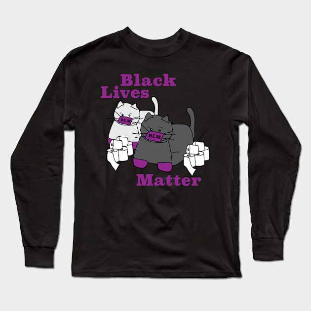 Black Lives Matter Corona Cats Long Sleeve T-Shirt by kristinbell